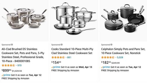 Amazon Sponsored Products examples of amazon search results showing sponsored products