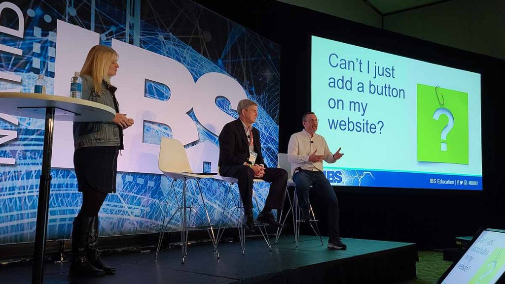 buy now button session speakers presenting at a conference