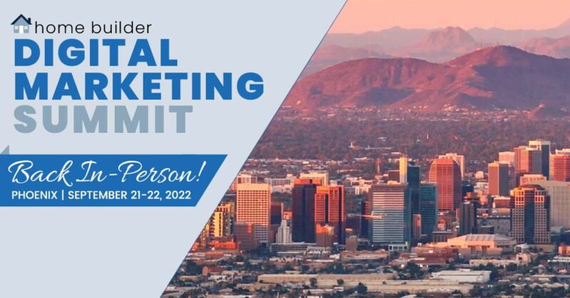 HBDMS 2022-Website Event graphic with city of phoenix az and home builder digital marketing summit logo