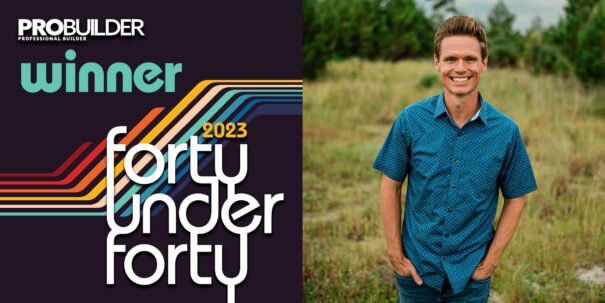 ProBuilder-40-under-40-Cory-Dotson A picture of Cory Dotson and the information that he is selected for the ProBuilder 40 Under 40 Class of 2023
