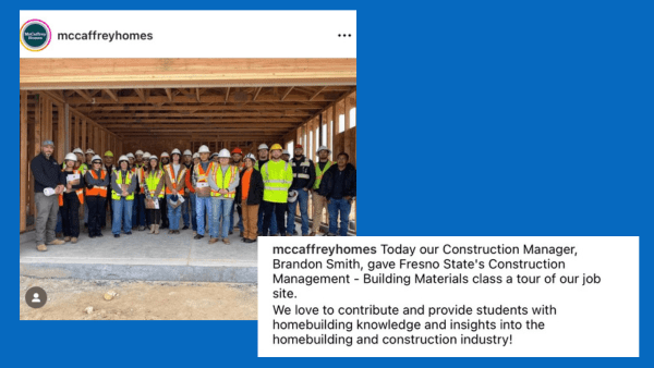 3 a group of students in construction hats on a construction project