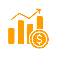 Yellow bar graph bar graph icon