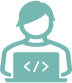 Online Preferrers Icon Icon of person at computer