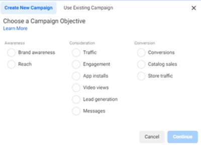 Screen Shot 2021-08-03 at 12-1.17.59 PM Chose Campaign Objective