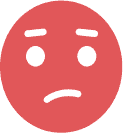Worriers Icon Red icon of a worried face.